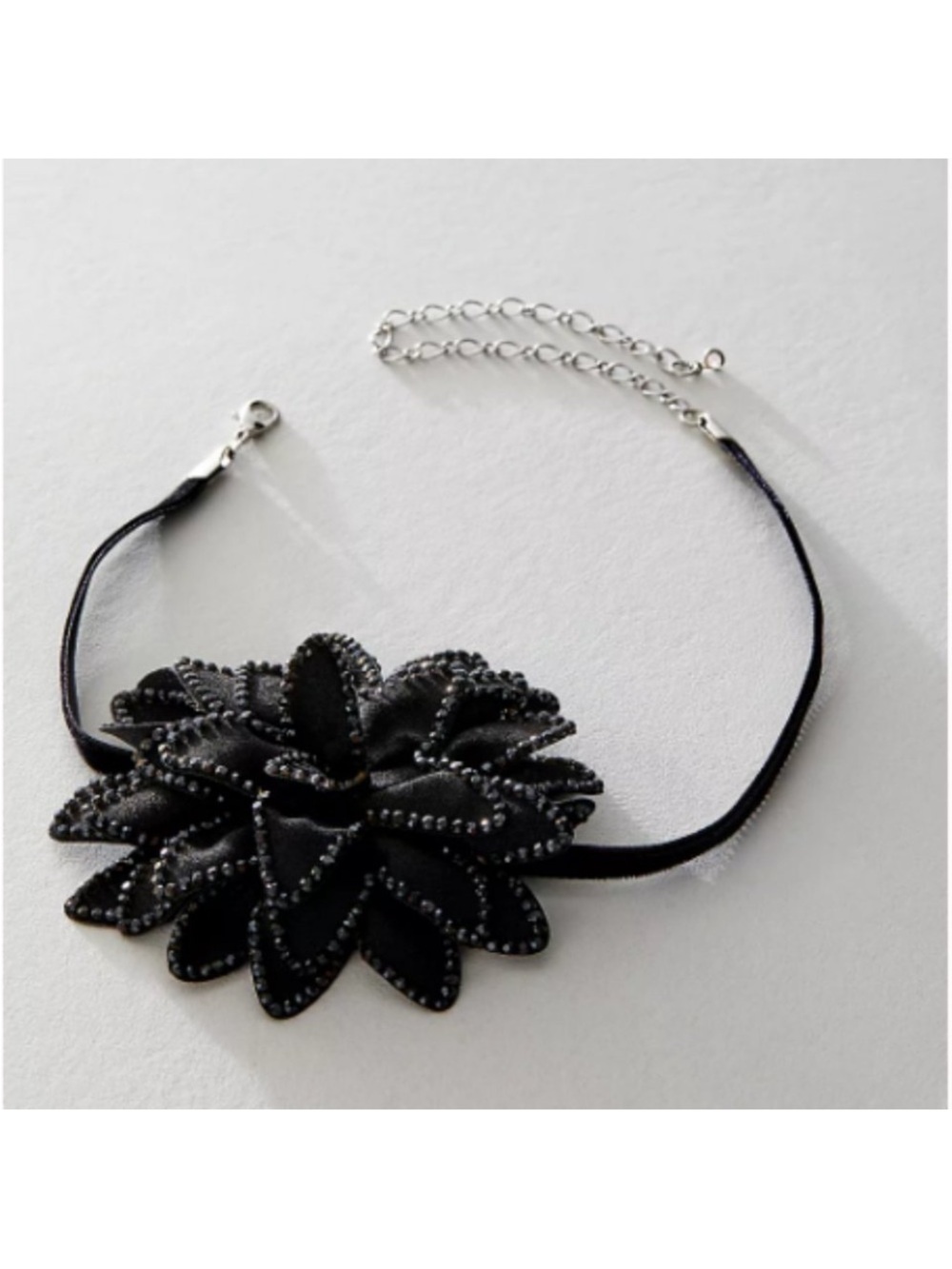 New Free People Black Floral Choker Necklace From Dusk Til Dawn choker